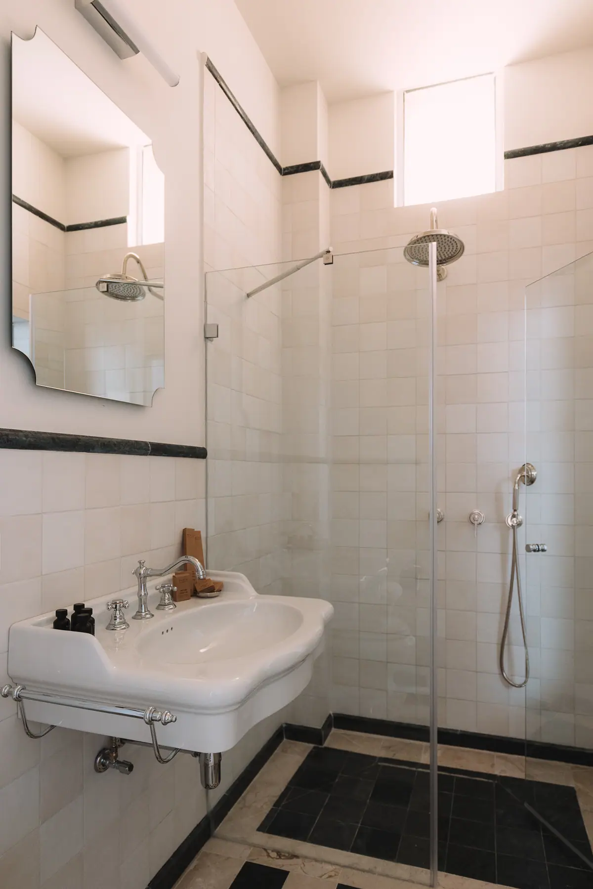 A private bathroom with a walk-in shower